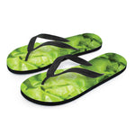 Green Lettuce Leaves Print Flip Flops