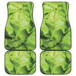 Green Lettuce Leaves Print Front and Back Car Floor Mats