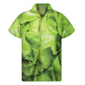 Green Lettuce Leaves Print Men's Short Sleeve Shirt