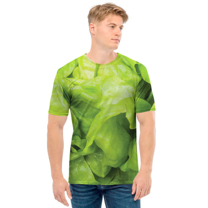 Green Lettuce Leaves Print Men's T-Shirt