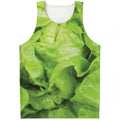Green Lettuce Leaves Print Men's Tank Top