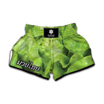 Green Lettuce Leaves Print Muay Thai Boxing Shorts