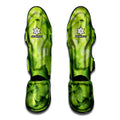 Green Lettuce Leaves Print Muay Thai Shin Guards