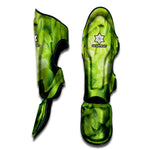 Green Lettuce Leaves Print Muay Thai Shin Guard