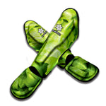 Green Lettuce Leaves Print Muay Thai Shin Guard