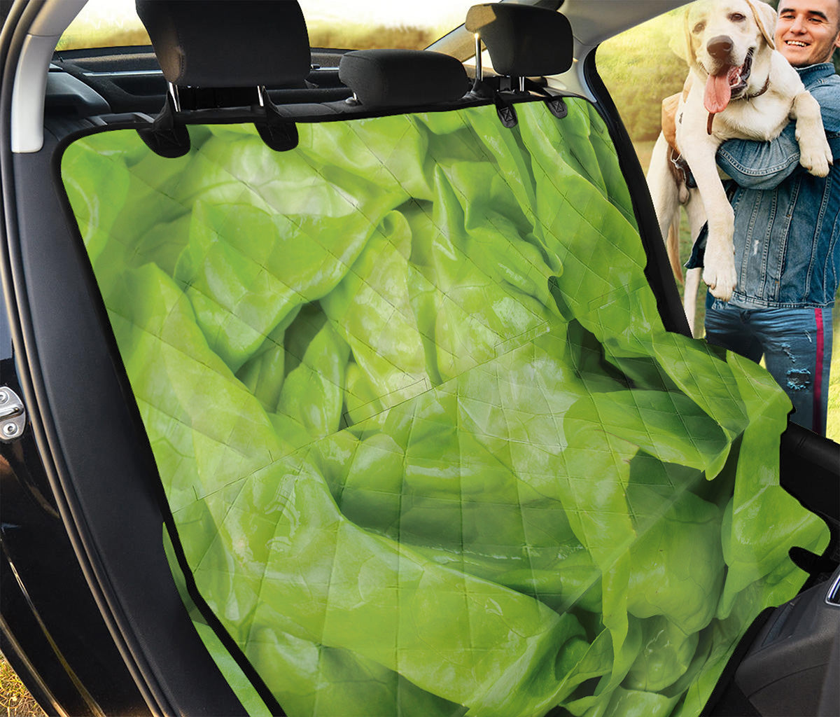 Green Lettuce Leaves Print Pet Car Back Seat Cover