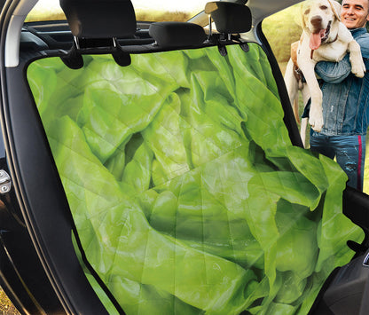 Green Lettuce Leaves Print Pet Car Back Seat Cover