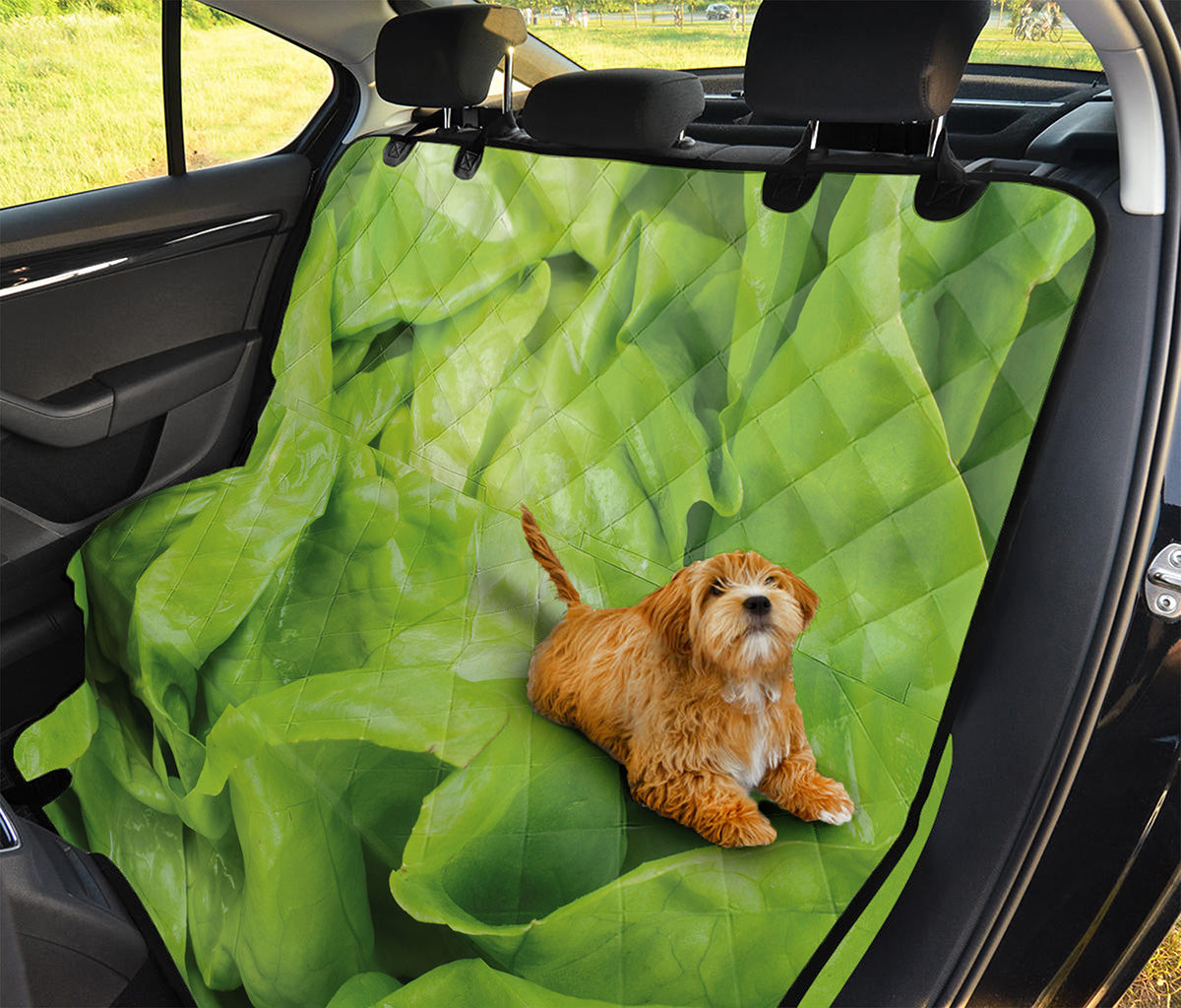 Green Lettuce Leaves Print Pet Car Back Seat Cover