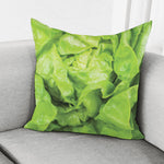 Green Lettuce Leaves Print Pillow Cover