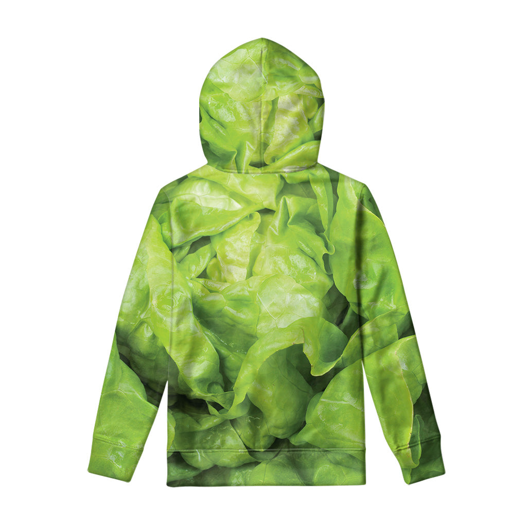 Green Lettuce Leaves Print Pullover Hoodie