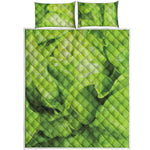 Green Lettuce Leaves Print Quilt Bed Set
