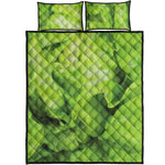 Green Lettuce Leaves Print Quilt Bed Set