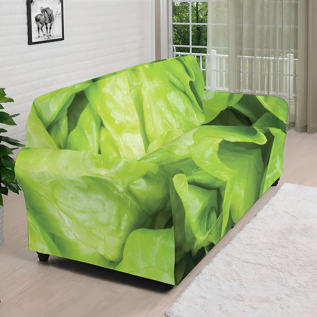 Green Lettuce Leaves Print Sofa Cover