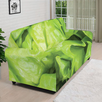 Green Lettuce Leaves Print Sofa Cover