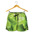 Green Lettuce Leaves Print Women's Shorts