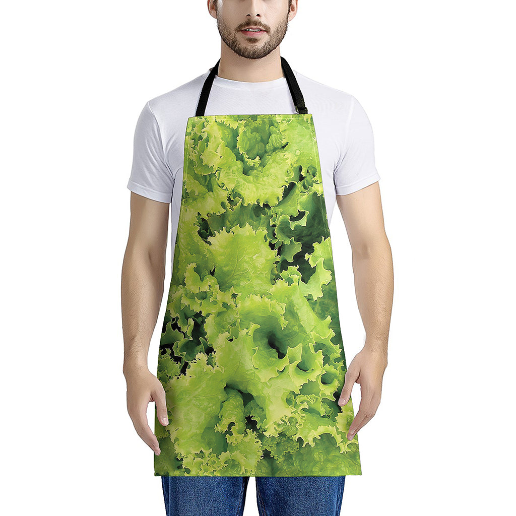 Green Lettuce Salad Print Apron