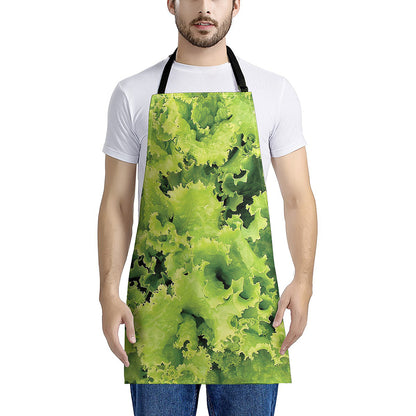 Green Lettuce Salad Print Apron