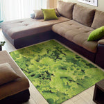 Green Lettuce Salad Print Area Rug