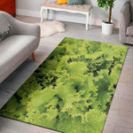 Green Lettuce Salad Print Area Rug