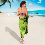 Green Lettuce Salad Print Beach Sarong Wrap
