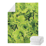 Green Lettuce Salad Print Blanket