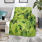 Green Lettuce Salad Print Blanket