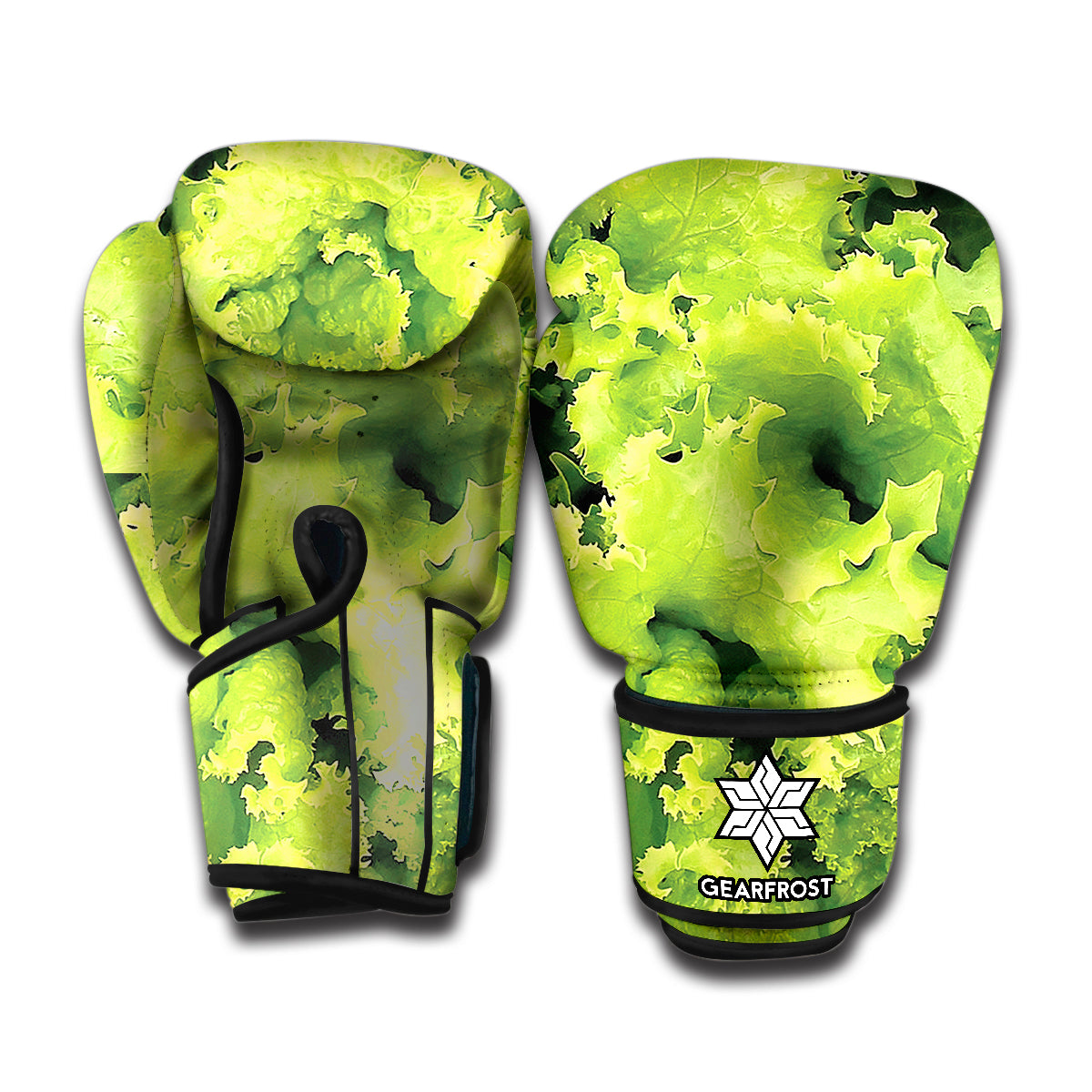 Green Lettuce Salad Print Boxing Gloves