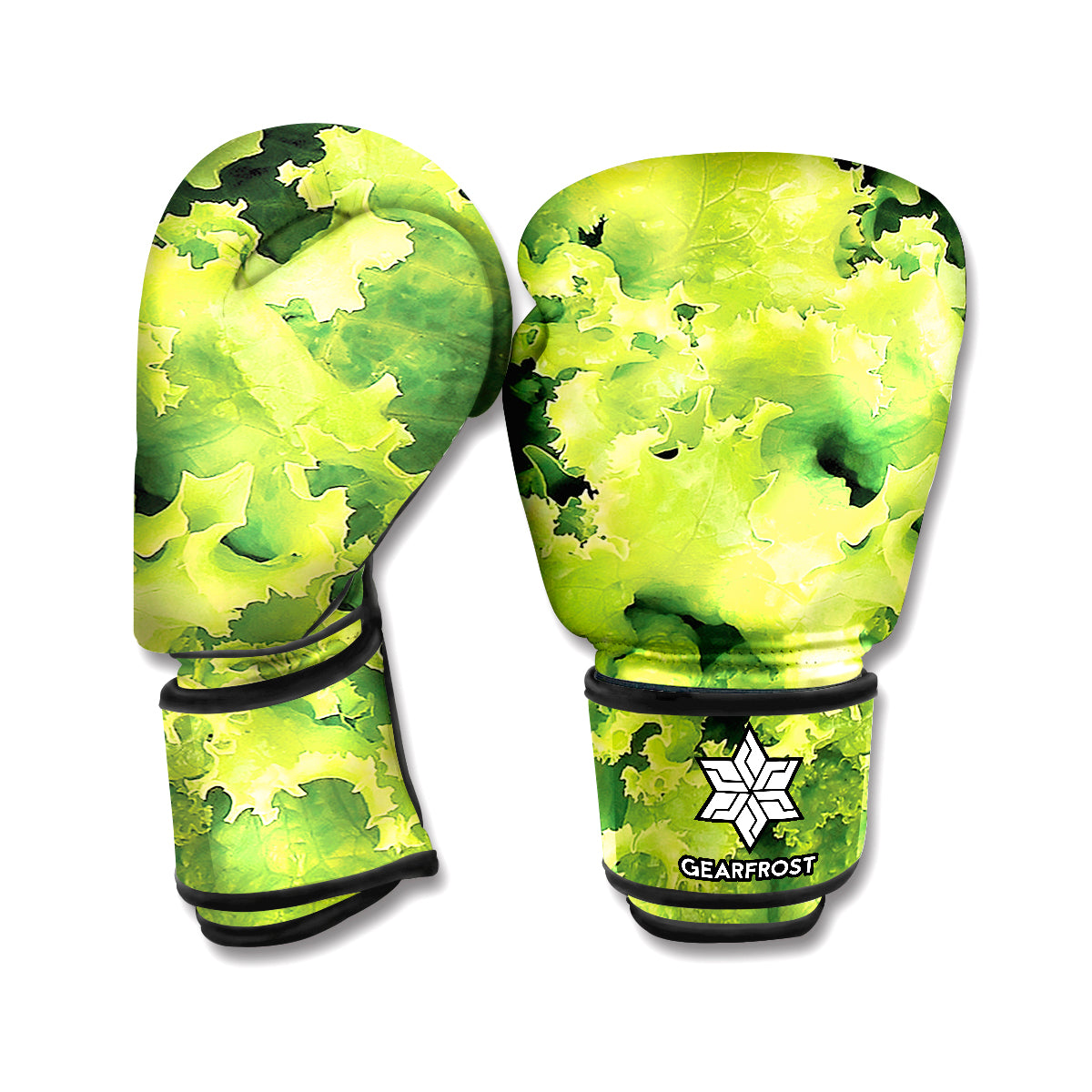 Green Lettuce Salad Print Boxing Gloves