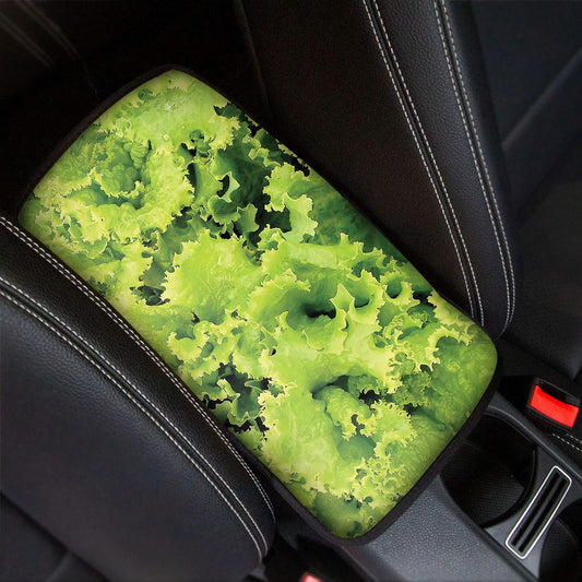 Green Lettuce Salad Print Car Center Console Cover