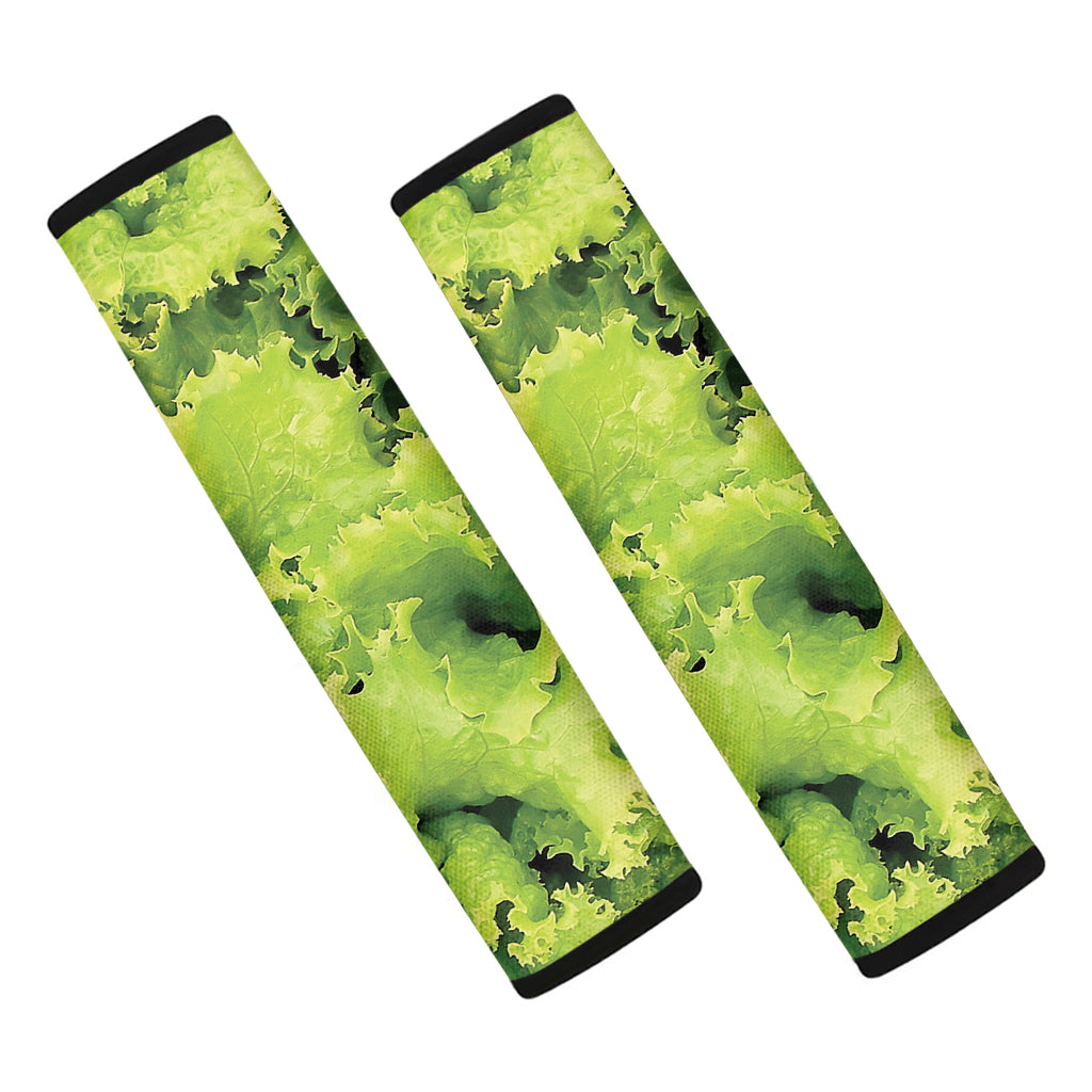 Green Lettuce Salad Print Car Seat Belt Covers