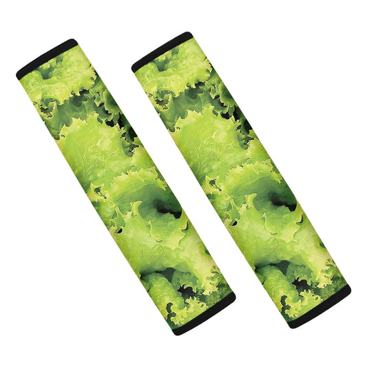 Green Lettuce Salad Print Car Seat Belt Covers