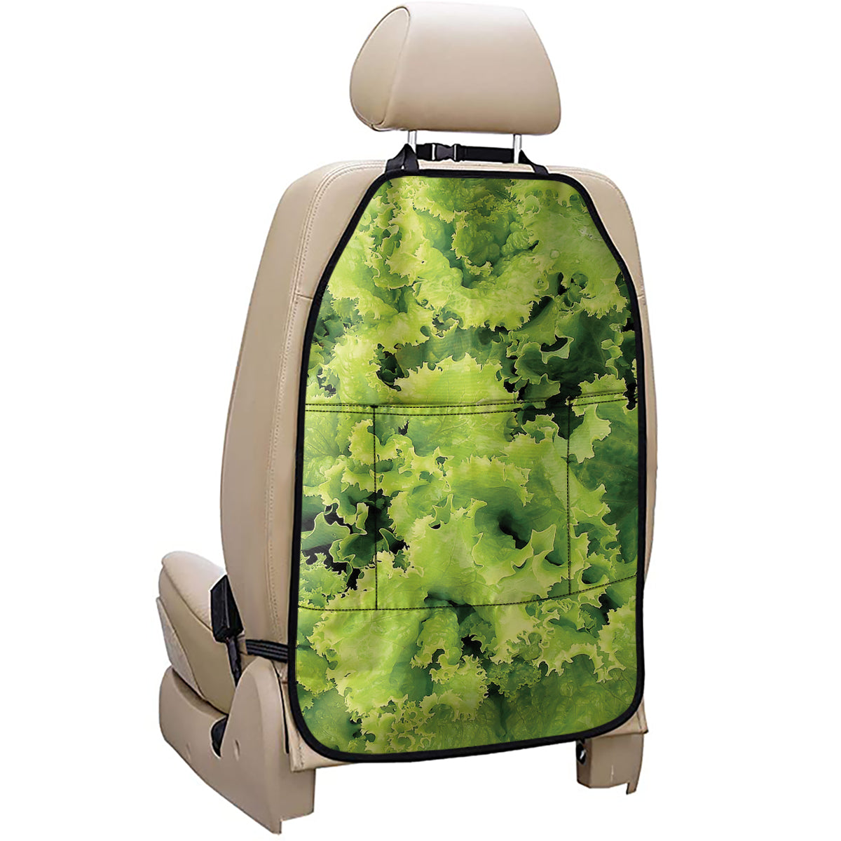 Green Lettuce Salad Print Car Seat Organizers
