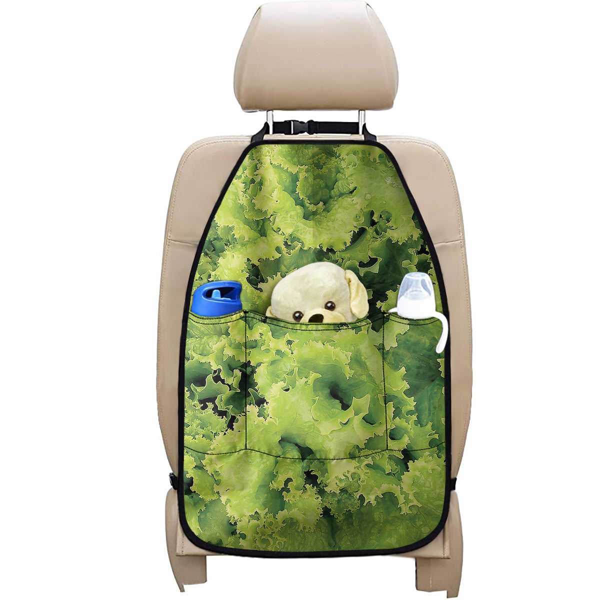 Green Lettuce Salad Print Car Seat Organizers
