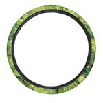 Green Lettuce Salad Print Car Steering Wheel Cover