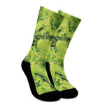 Green Lettuce Salad Print Crew Socks