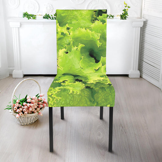 Green Lettuce Salad Print Dining Chair Slipcover