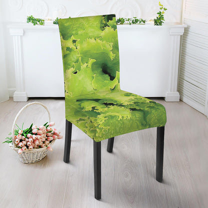 Green Lettuce Salad Print Dining Chair Slipcover