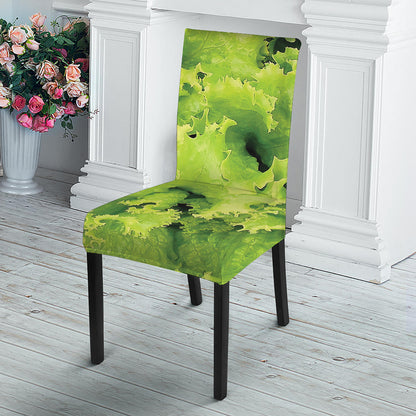 Green Lettuce Salad Print Dining Chair Slipcover