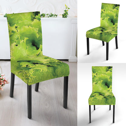 Green Lettuce Salad Print Dining Chair Slipcover