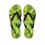 Green Lettuce Salad Print Flip Flops