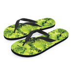 Green Lettuce Salad Print Flip Flops
