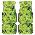 Green Lettuce Salad Print Front and Back Car Floor Mats