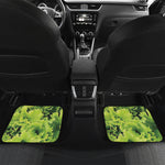 Green Lettuce Salad Print Front and Back Car Floor Mats