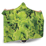 Green Lettuce Salad Print Hooded Blanket