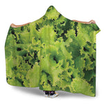 Green Lettuce Salad Print Hooded Blanket