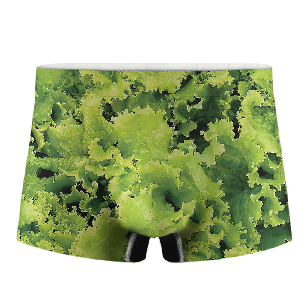 Green Lettuce Salad Print Men's Boxer Briefs