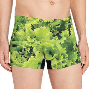 Green Lettuce Salad Print Men's Boxer Briefs