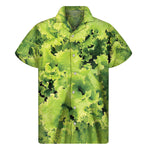 Green Lettuce Salad Print Men's Short Sleeve Shirt