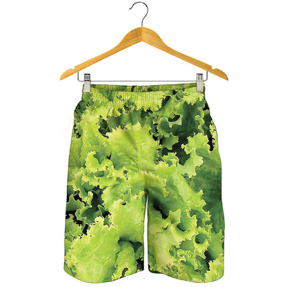 Green Lettuce Salad Print Men's Shorts