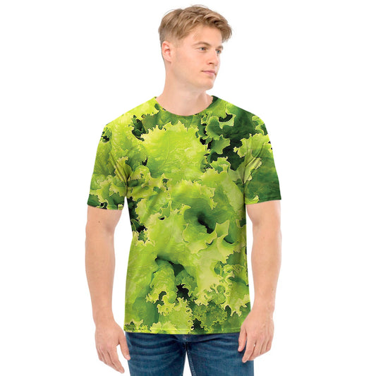 Green Lettuce Salad Print Men's T-Shirt